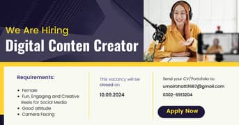 Female Digital Content Creator ( Reels Specialist )