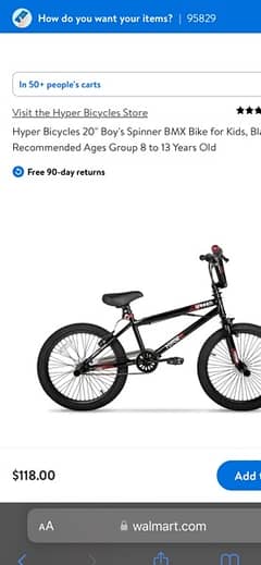 Hyper Spinner BMX Bicycle For Sale