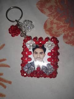 photo frame beaded keychain