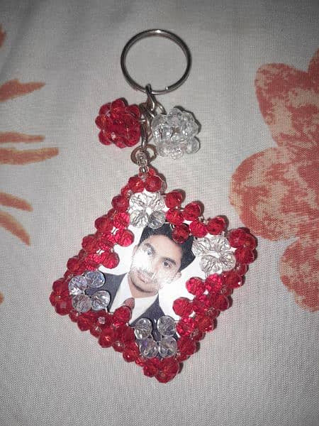 photo frame beaded keychain 1