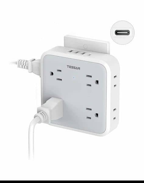 Tessan type C PD+ 3 USB A charger+6 ac output 1