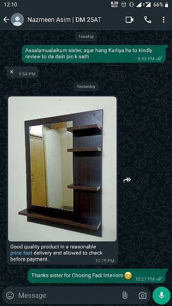 Rectangular Wall Mount Dressing Mirror with Shelves , Floating Shelves 2