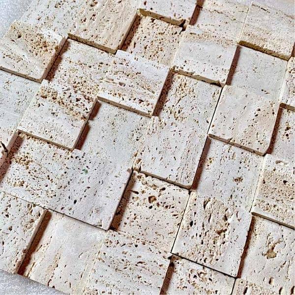 Premium 3D Travertine Stone Tile - Perfect for Walls, Floors 0