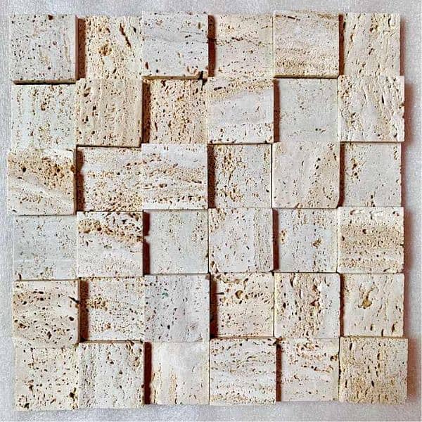 Premium 3D Travertine Stone Tile - Perfect for Walls, Floors 1