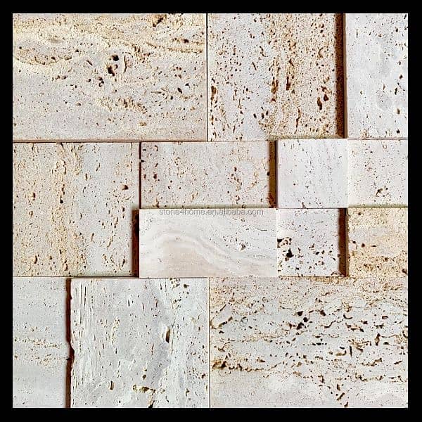 Premium 3D Travertine Stone Tile - Perfect for Walls, Floors 2