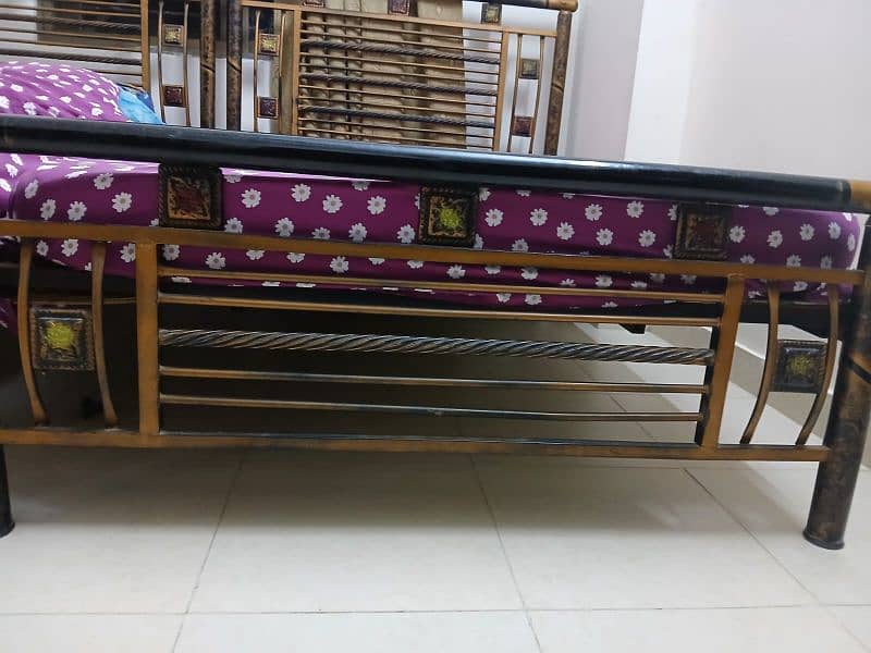 Two Single Iron Beds with Mattress 1