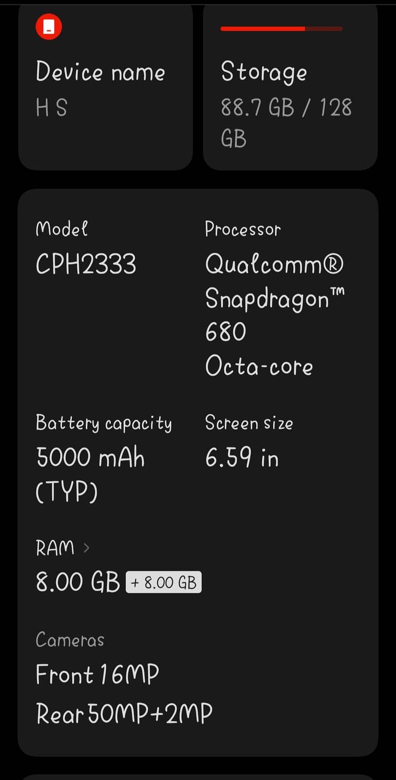 oppo 16gb ram (8+8) 128gb memory  exchange oppo Vivo and iPhone 4