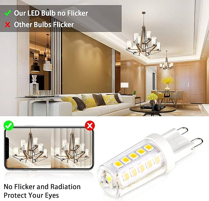 Creyer G9 Led Light Bulbs,5W 450LM, Equivalent to 40W Halogen, Cool W 2