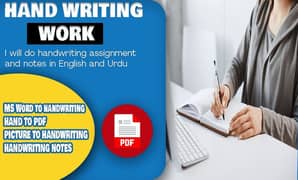 I do handwriting assignment and notes in English and Urdu