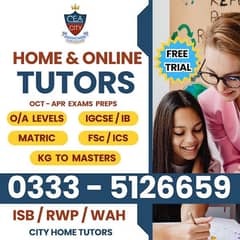 GET A* WITH OUR EXPERIENCED & BEST M/F HOME /ONLINE TUTORS. TRIAL FREE