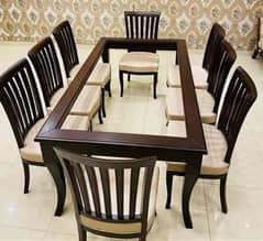 #wooden dining table and chair #Chinioti dining #round shape dinings