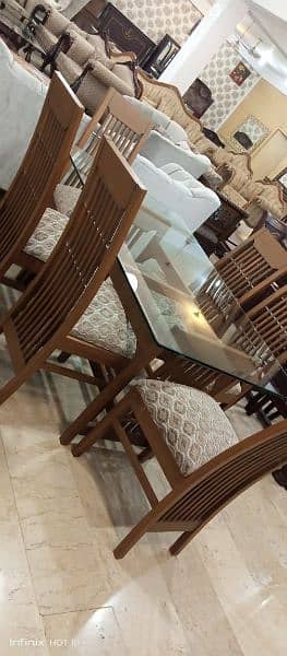 #wooden dining table and chair #Chinioti dining #round shape dinings 9