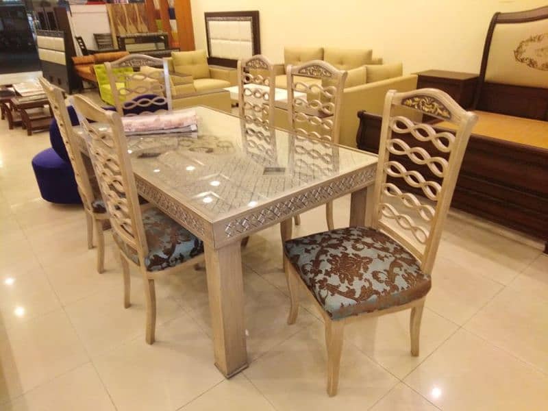 #wooden dining table and chair #Chinioti dining #round shape dinings 11