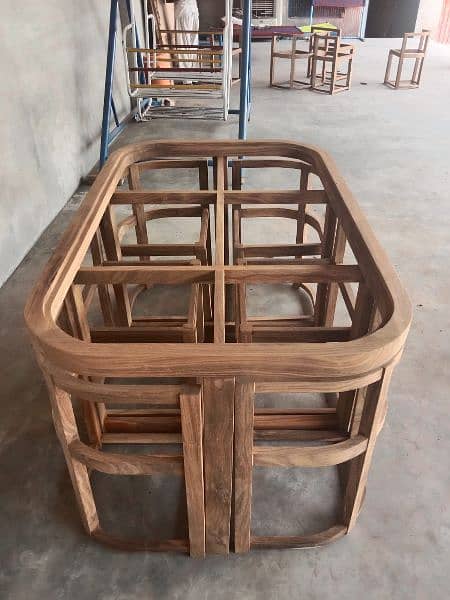 #wooden dining table and chair #Chinioti dining #round shape dinings 16