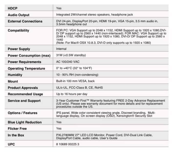 Lcd IPS 27" Monitor 2k HD 2