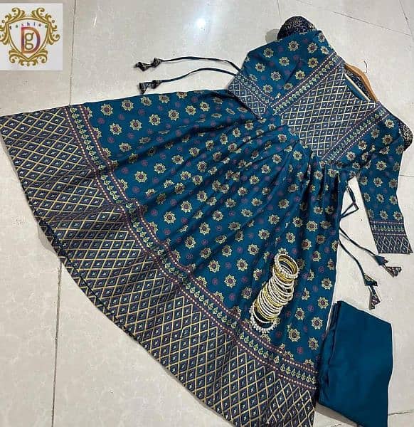 2 Pcs women stitched Lawn printed suit and Trouser 7