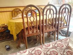 wooden Dining Table with Chairs for sale