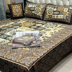 4pcs cotton printed double bedsheet