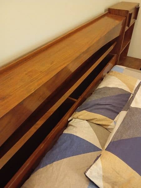 Wooden Bed with side tables 1