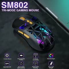 Solakaka SM802 Wireless Gaming Mouse - RGB, Hotswappable Switches