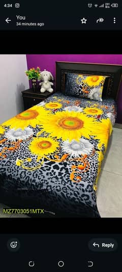 2 Pcs Cotton Printed Single Bedsheet 0