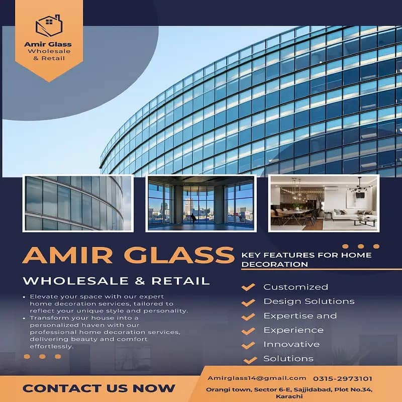 WELCOME TO AMIR GLASS & ALUMINIUM WORKS WE DEAL IN ALL KIND OF SERVICE 1