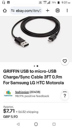 griffin USB to micro USB cable fast charging