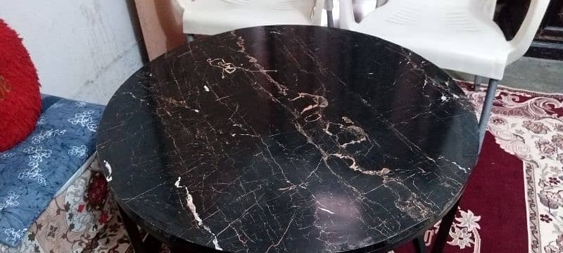 2 chairs and marble table 4