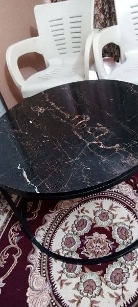 2 chairs and marble table 5