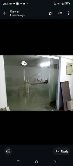 glass door with aluminium and lock . . . 12 mm