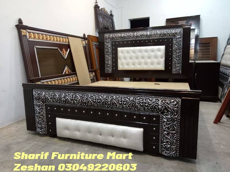 Double Bed set side tables & Dressing table with Mirror 5