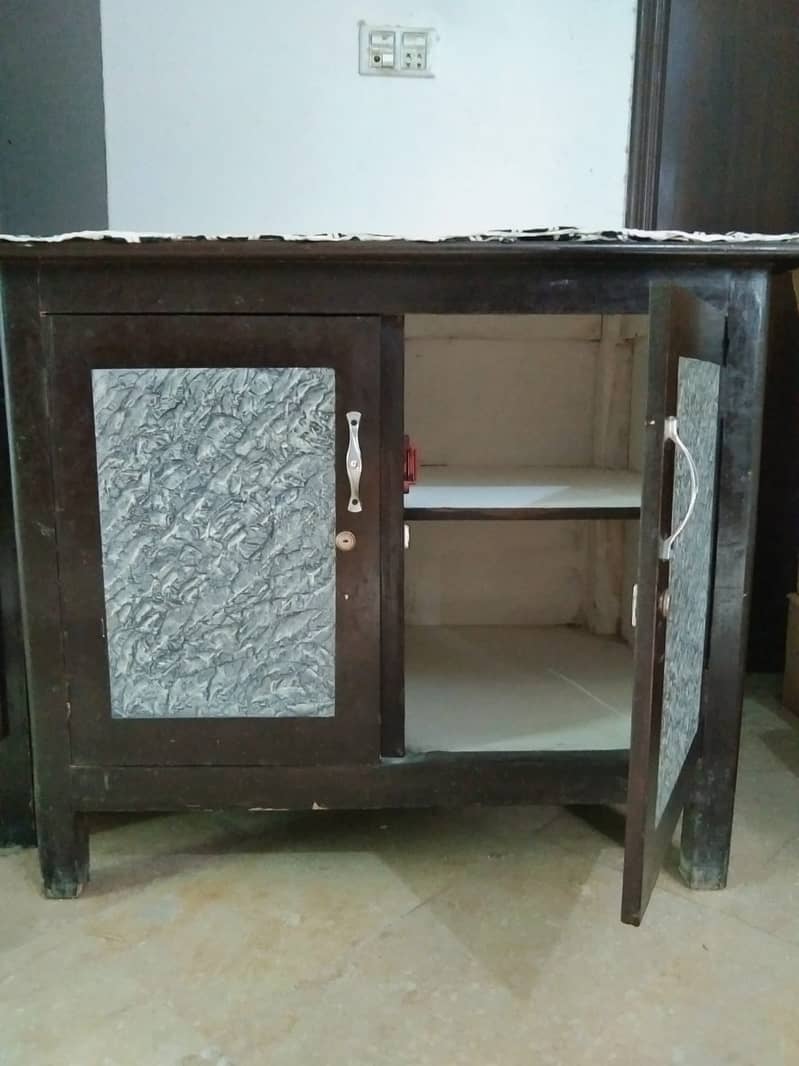 Solid Wood press Table with Lockers 1