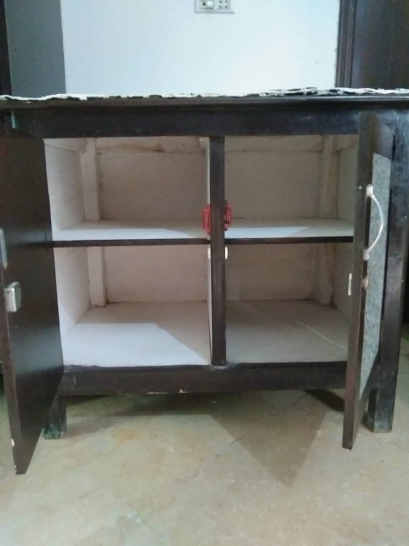 Solid Wood press Table with Lockers 3