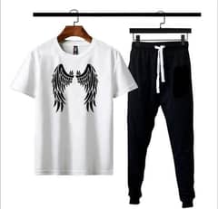 2 Pcs Micro Polyester Printed T-Shirt And Trouser