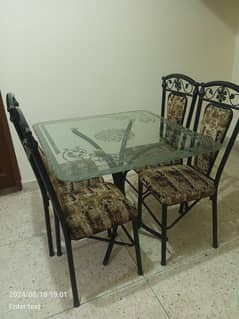 Dining Table and 4 Steel Chairs