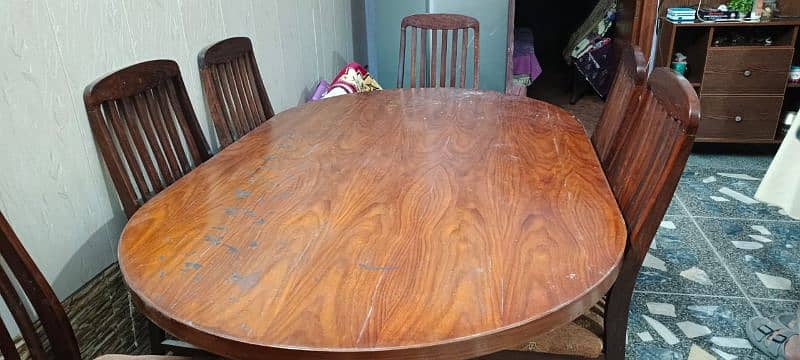 Wooden Dinning table with complete 6 chair 2