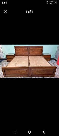 sheesham press single bed pair