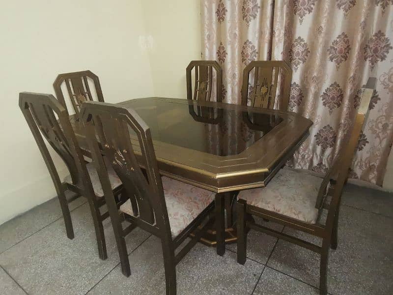 Pure wooden dining table and show case 2