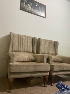 New 7 seater sofa set with 2 marble tables