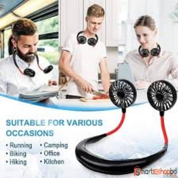 Hanging Neck Fan for Kitchen Folding Fan USB Chargeable fan 3