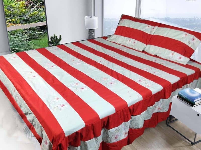 3 Pcs Cotton Sotton Patchwork Double Bedsheets 1