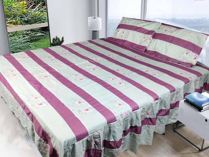 3 Pcs Cotton Sotton Patchwork Double Bedsheets 2