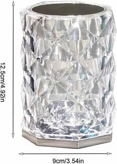 Crystal Lamp,remote Control Bedside Table Lamp Size (4.92*3.54