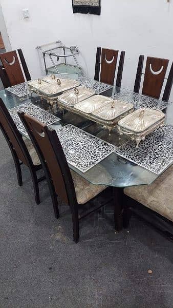 Glass top Dinning Table with Six chairs 2