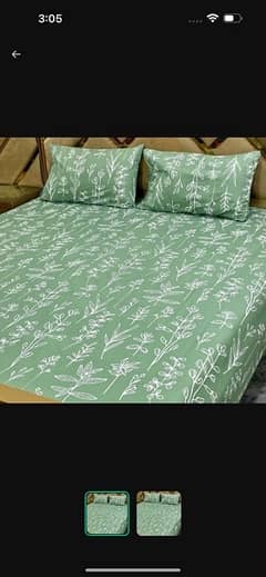 3 pcs cotton printeddouble  bedsheet 0