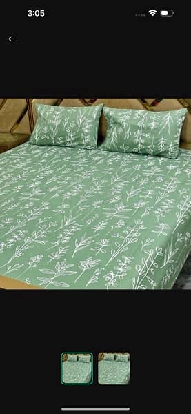 3 pcs cotton printeddouble  bedsheet 0