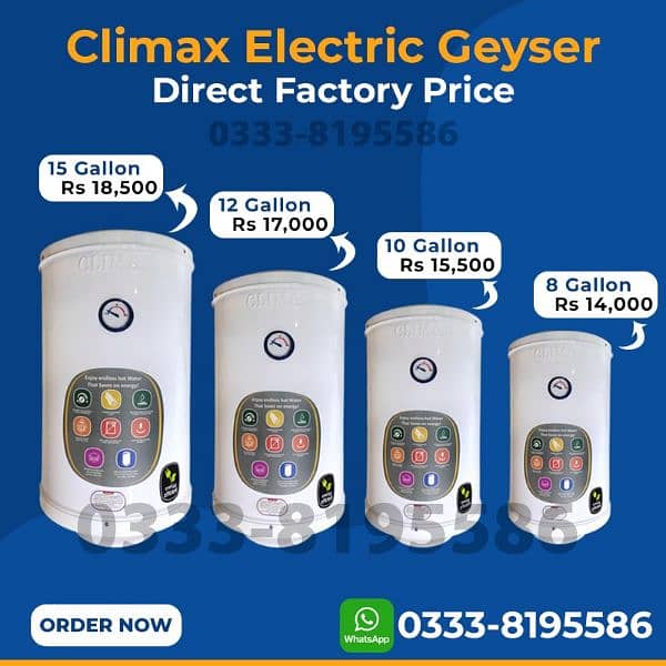 Climax heavy duty Gas Geyser / Electric gas geyser hybrid geyser facto 7