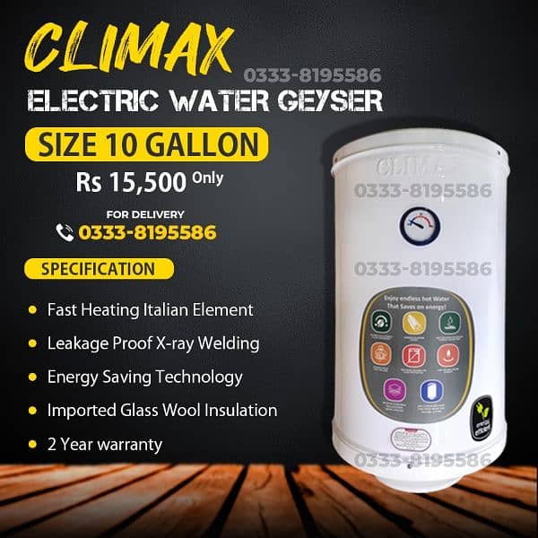 Climax heavy duty Gas Geyser / Electric gas geyser hybrid geyser facto 9