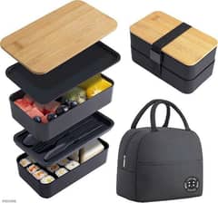 japanese double lunch box (including insulation bag)black ships