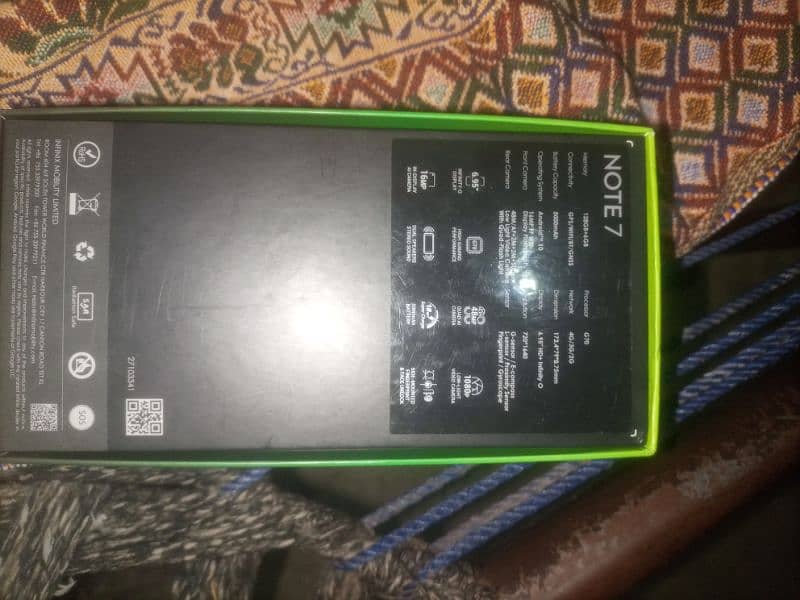 infinix note 7.6/128.   with box.    charger  & pouch 3